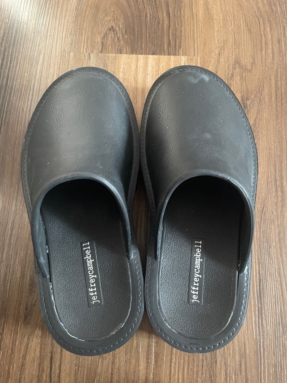 Jeffrey Campbell Black Slip-On Clog Shoes